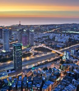 Multilayered dusk at Tel Aviv