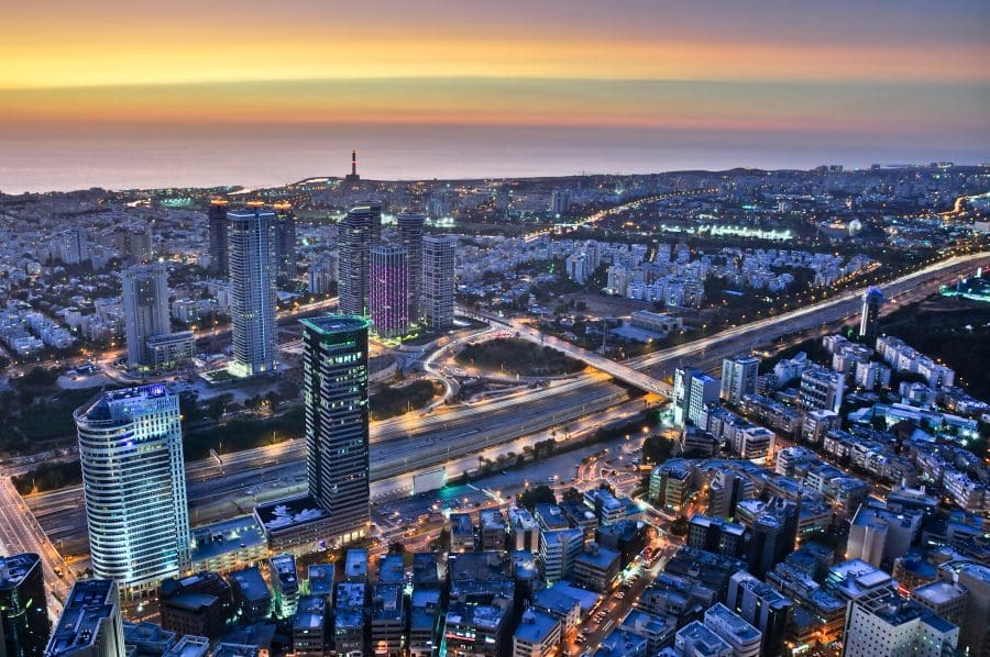 Multilayered dusk at Tel Aviv